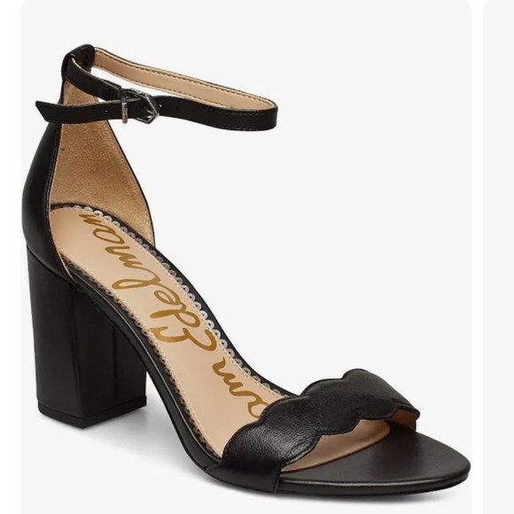 Sam Edelman Odila black leather chunky heel sandals size 9M - Picture 2 of 10